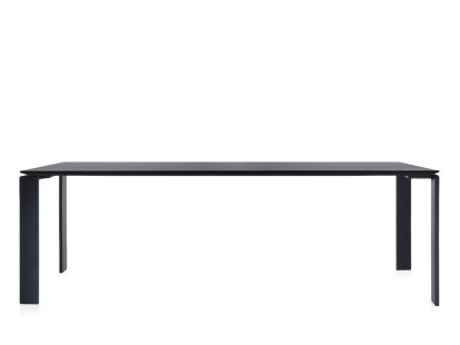 Four Table, L 223 x W 79 cm, Soft Touch black, Lacquered black