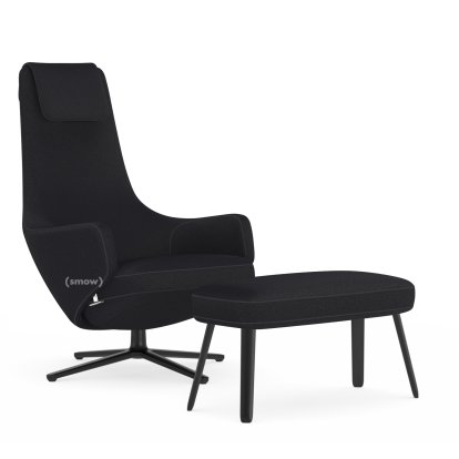 Repos Lounge Chair, Chair Repos & Panchina, Fabric Cosy 2 Merino black, 40 cm, Basic dark