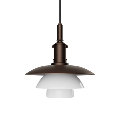 PH 3/3 Aged Brass Opal Pendant Lamp