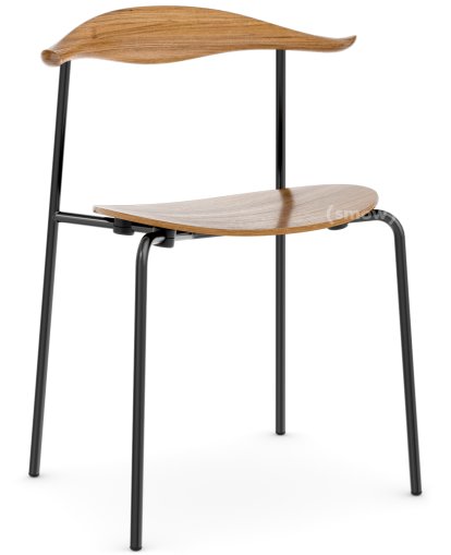 CH88T Chair, Black powder coating, Lacquered oak