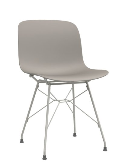 Troy Chair, Beige, White lacquered