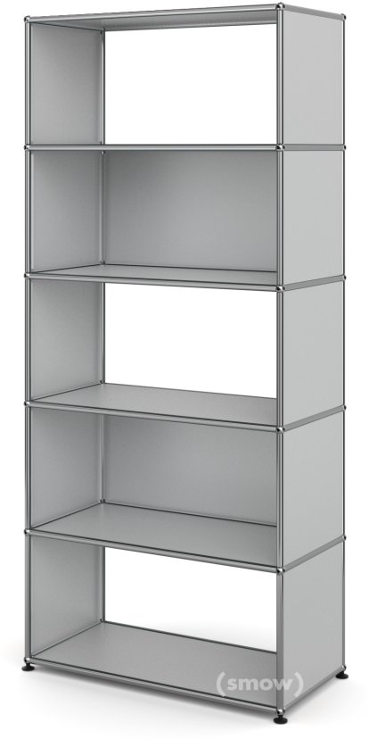 USM Haller Living Room Shelf M Type 1, 2 back panels, USM matte silver