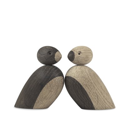 Pair of Sparrows Wooden Figure