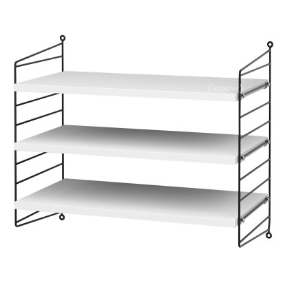String System Shelf S, 30 cm, Black, White lacquered
