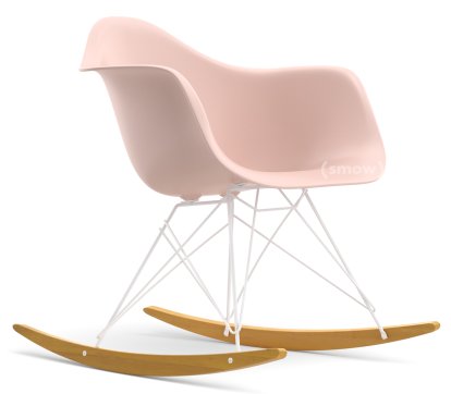 Eames Plastic Armchair RAR, Pale rose, Coated white, Yellowish maple