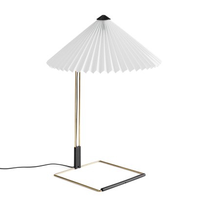 Matin Table Lamp, Ø 380 mm, White, Brass polished