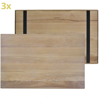 Wooden Overlay (Set of 3) for USM Haller Shelves, Size XL, 75 cm x 50 cm, Oak, white oiled