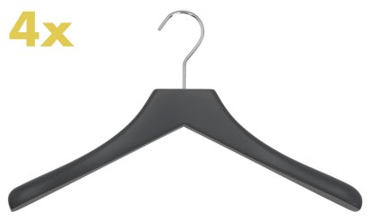 Coat Hangers 0112 Set of 4, Slate black, Chrome polished