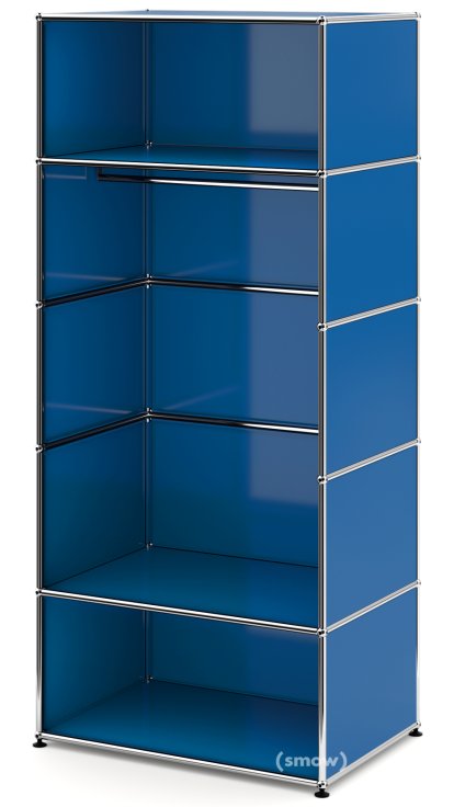 USM Haller Clothes Rack M with Rail, Model 2, Gentian blue RAL 5010