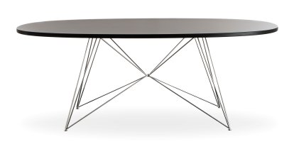 Tavolo XZ3 Oval Table, Fenix black, Chrome-plated