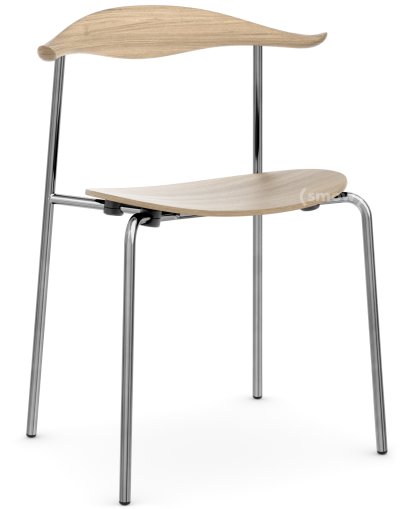 CH88T Chair, Stainless steel, Soaped oak