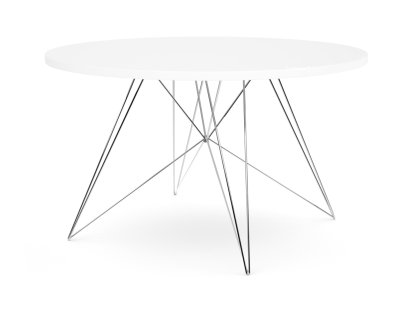 Tavolo XZ3 Round, Fenix white, Chrome-plated