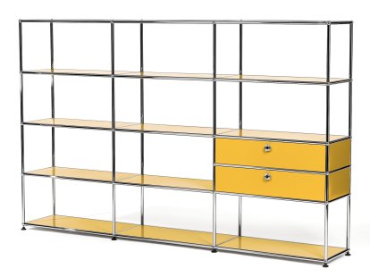 USM Haller Living Room Shelf XL Type 2, Golden yellow RAL 1004