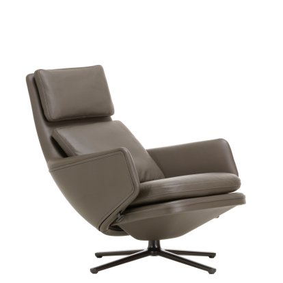 Grand Relax Lounge Chair, Without Ottoman, Leather Premium F, umbra grey, Basic dark, 41,5 cm