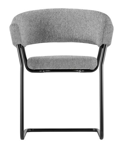 D9 Armchair, Stoff Hallingdal 166 - grey, Powdercoated black, Plastic glides
