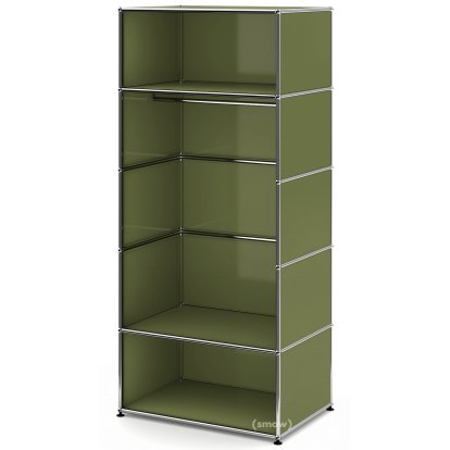 USM Haller Clothes Rack M with Rail, Model 2, Olive green RAL 6003