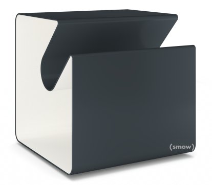 V44 Side Table, Anthrazite grey (RAL 7016) - Pure white (RAL 9010), Glides
