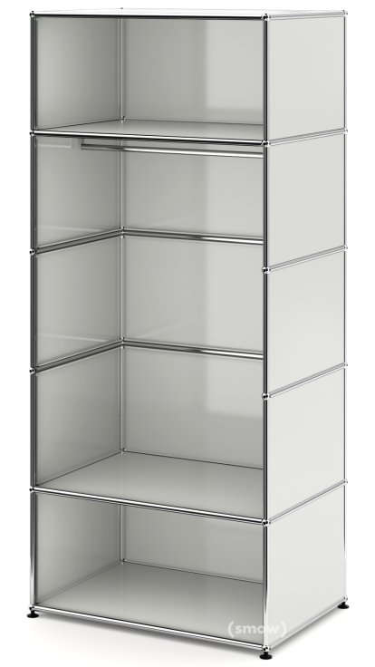 USM Haller Clothes Rack M with Rail, Model 2, Light grey RAL 7035