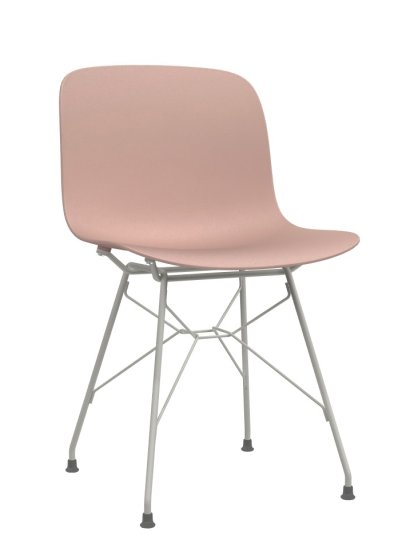Troy Chair, Pink, White lacquered