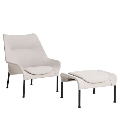 O2 Lounge Sessel, With Ottoman, Lift light grey / black