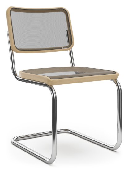 S 32 N Pure Materials Cantilever Chair, Oiled Oak, Chrome-plated, No glides