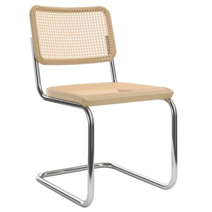 S 32 V Pure Materials Cantilever Chair, Oak / natural, Chrome-plated, No glides