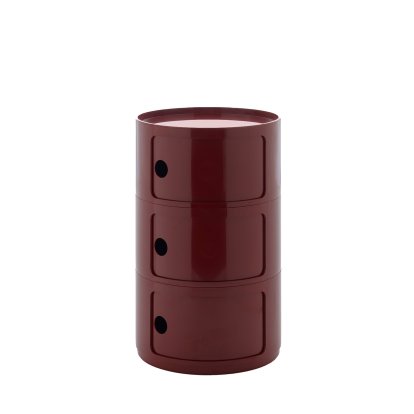 Componibili Container Big, 3 Compartments, Burgundy, Without castors