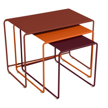 Oulala table set, Red ochre / Candied orange / Black Cherry