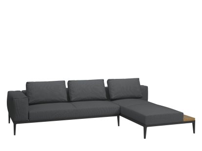 Grid Lounge Sofa, Left armrest, Anthracite, With waterproof cover