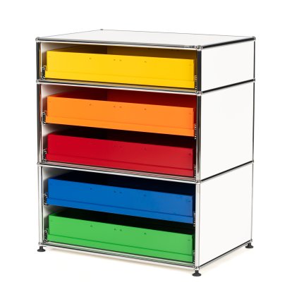 USM Haller Kids Highboard M With Drawers, Pure white RAL 9010