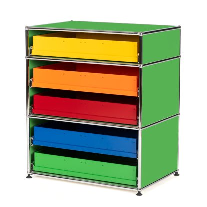 USM Haller Kids Highboard M With Drawers, USM green