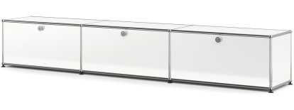 USM Haller Lowboard XL, Customizable, Pure white RAL 9010, With 3 drop-down doors, 35 cm