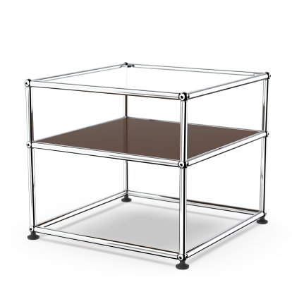 USM Haller Side Table Type 2, Glass, USM brown
