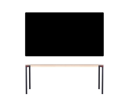 Seiltänzer Table, 75 x 190 x 90 cm, Linoleum black, Red
